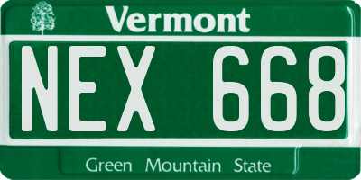 VT license plate NEX668