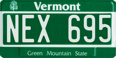 VT license plate NEX695