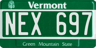 VT license plate NEX697