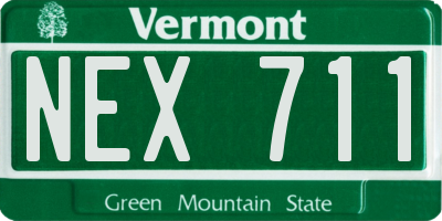 VT license plate NEX711