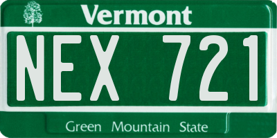 VT license plate NEX721