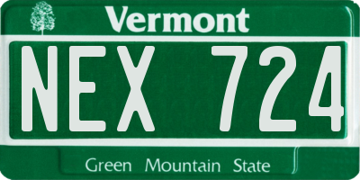 VT license plate NEX724