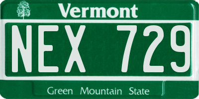 VT license plate NEX729