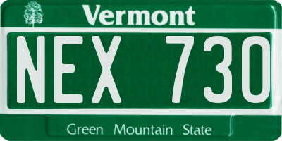 VT license plate NEX730