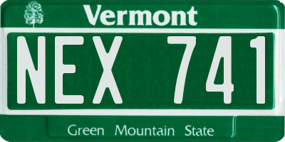 VT license plate NEX741