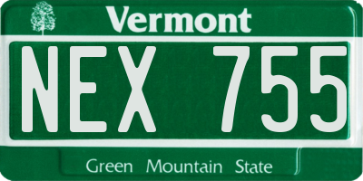 VT license plate NEX755
