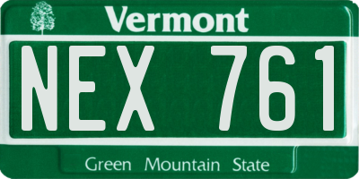 VT license plate NEX761