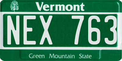 VT license plate NEX763