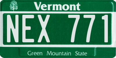 VT license plate NEX771