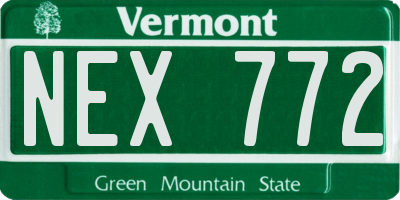 VT license plate NEX772