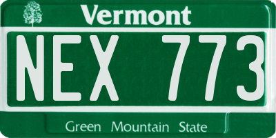 VT license plate NEX773