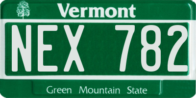 VT license plate NEX782