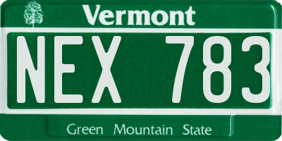 VT license plate NEX783