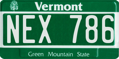 VT license plate NEX786