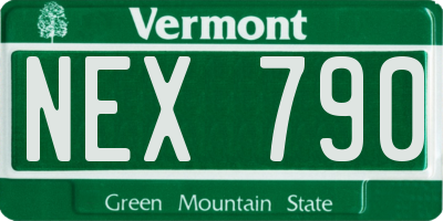 VT license plate NEX790