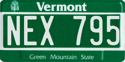 VT license plate NEX795