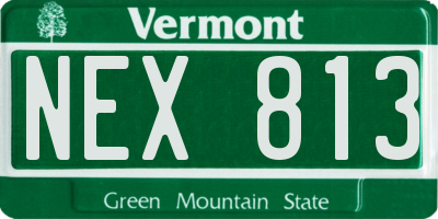 VT license plate NEX813