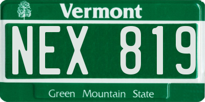 VT license plate NEX819
