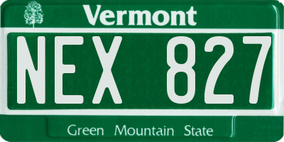VT license plate NEX827