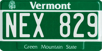 VT license plate NEX829