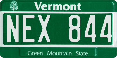 VT license plate NEX844