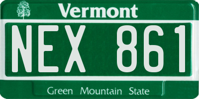 VT license plate NEX861