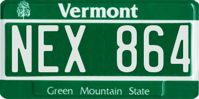VT license plate NEX864
