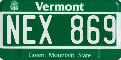 VT license plate NEX869