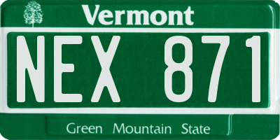 VT license plate NEX871