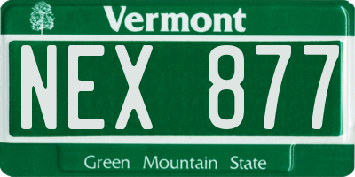 VT license plate NEX877