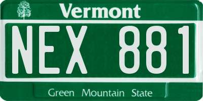 VT license plate NEX881