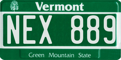 VT license plate NEX889