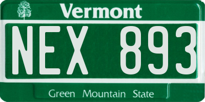 VT license plate NEX893