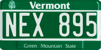 VT license plate NEX895