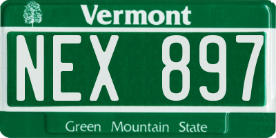 VT license plate NEX897