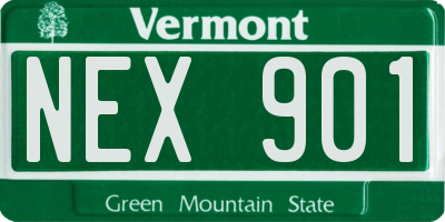 VT license plate NEX901