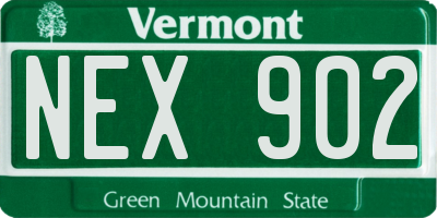 VT license plate NEX902