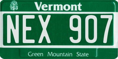 VT license plate NEX907