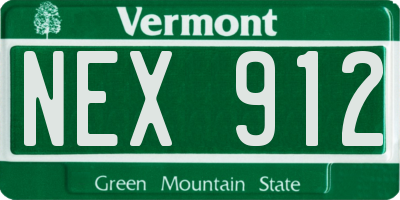 VT license plate NEX912
