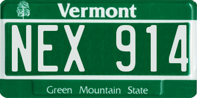VT license plate NEX914