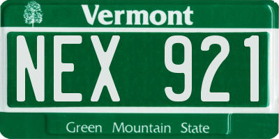 VT license plate NEX921
