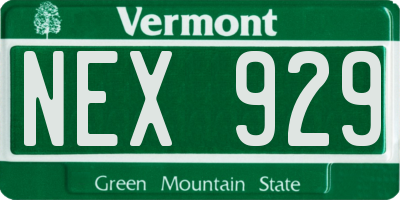 VT license plate NEX929
