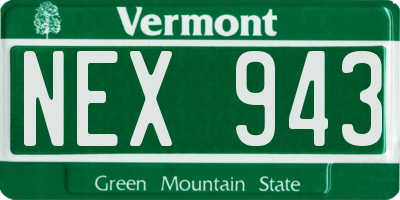 VT license plate NEX943
