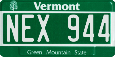 VT license plate NEX944