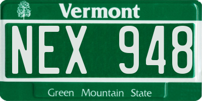 VT license plate NEX948