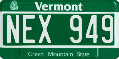 VT license plate NEX949
