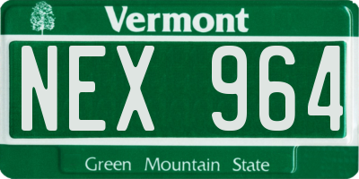 VT license plate NEX964