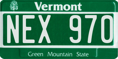 VT license plate NEX970