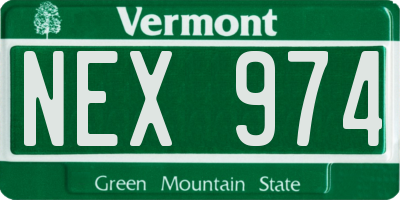VT license plate NEX974