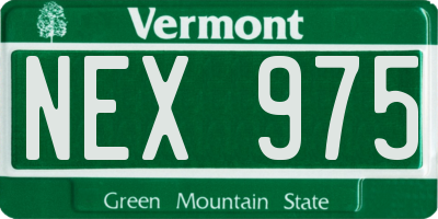 VT license plate NEX975